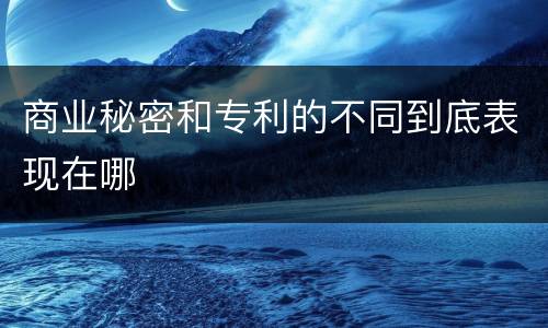商业秘密和专利的不同到底表现在哪
