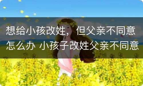 想给小孩改姓，但父亲不同意怎么办 小孩子改姓父亲不同意怎么办