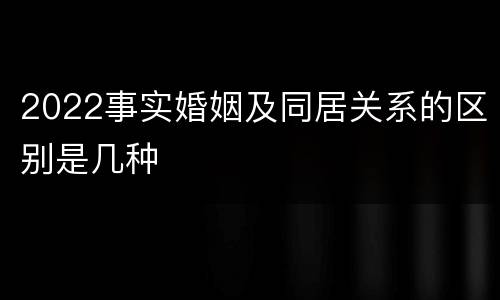 2022事实婚姻及同居关系的区别是几种