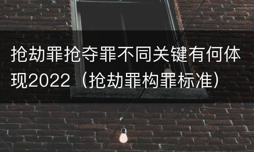 抢劫罪抢夺罪不同关键有何体现2022（抢劫罪构罪标准）
