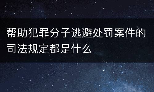 帮助犯罪分子逃避处罚案件的司法规定都是什么
