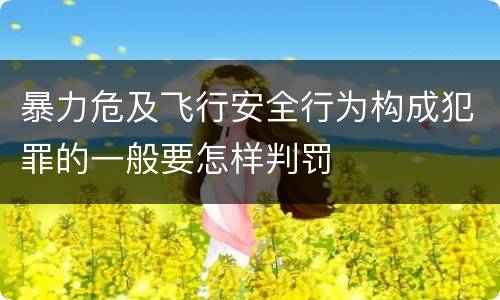 暴力危及飞行安全行为构成犯罪的一般要怎样判罚