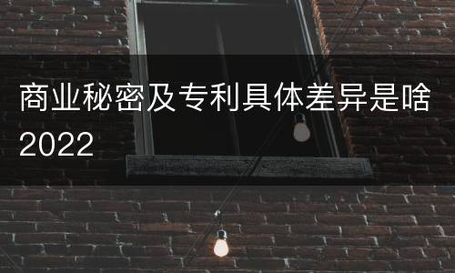 商业秘密及专利具体差异是啥2022