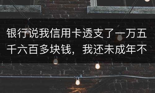 银行说我信用卡透支了一万五千六百多块钱，我还未成年不可能办信用卡，怎么可能