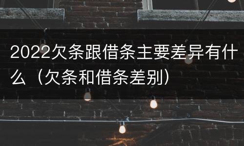 2022欠条跟借条主要差异有什么（欠条和借条差别）