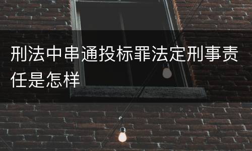 刑法中串通投标罪法定刑事责任是怎样