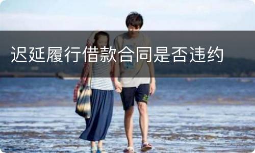 迟延履行借款合同是否违约