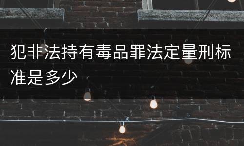 犯非法持有毒品罪法定量刑标准是多少