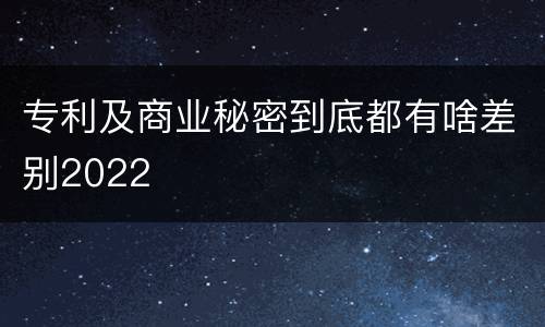 专利及商业秘密到底都有啥差别2022