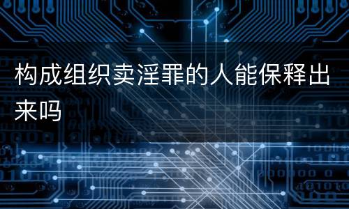 构成组织卖淫罪的人能保释出来吗