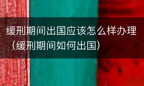缓刑期间出国应该怎么样办理（缓刑期间如何出国）