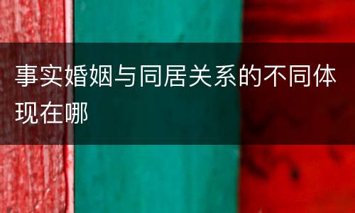 事实婚姻与同居关系的不同体现在哪