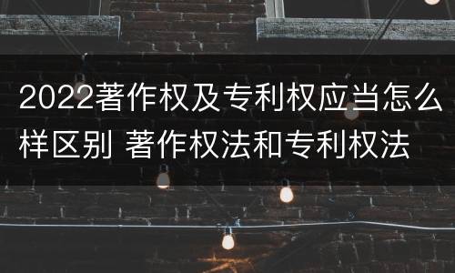 2022著作权及专利权应当怎么样区别 著作权法和专利权法