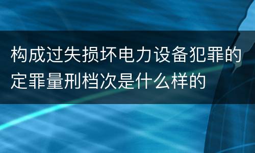 构成过失损坏电力设备犯罪的定罪量刑档次是什么样的