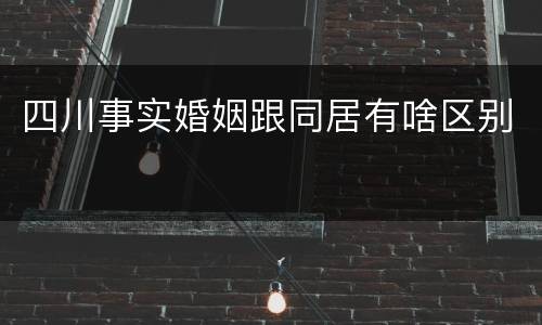 四川事实婚姻跟同居有啥区别