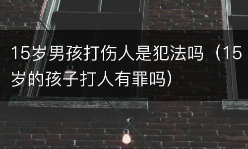15岁男孩打伤人是犯法吗（15岁的孩子打人有罪吗）