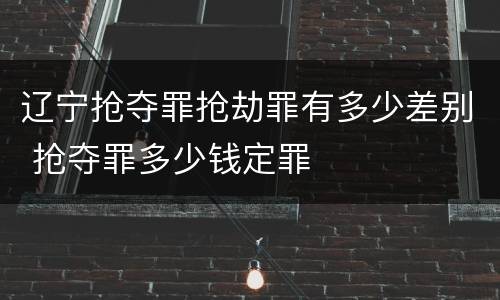 辽宁抢夺罪抢劫罪有多少差别 抢夺罪多少钱定罪