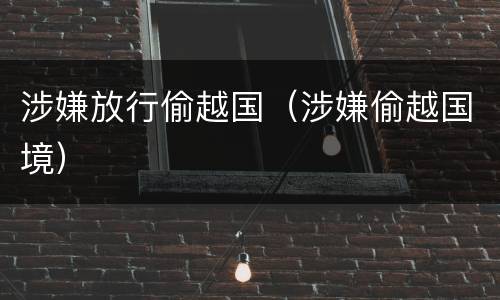 涉嫌放行偷越国（涉嫌偷越国境）