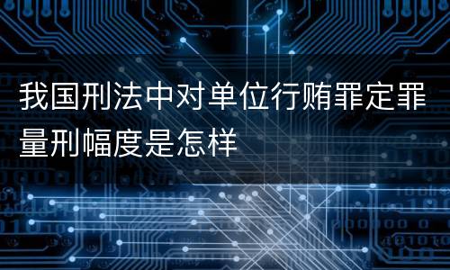 我国刑法中对单位行贿罪定罪量刑幅度是怎样