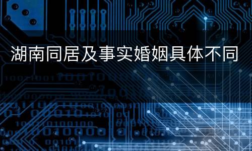 湖南同居及事实婚姻具体不同