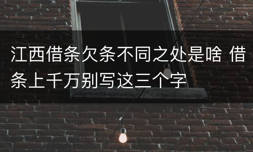 江西借条欠条不同之处是啥 借条上千万别写这三个字