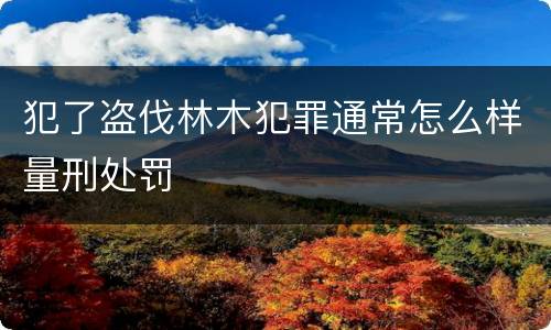 犯了盗伐林木犯罪通常怎么样量刑处罚
