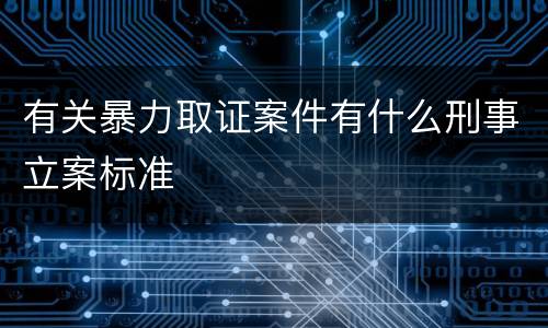 有关暴力取证案件有什么刑事立案标准