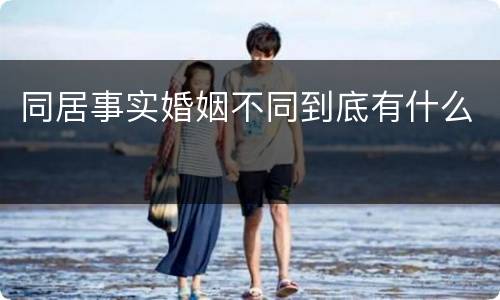 同居事实婚姻不同到底有什么