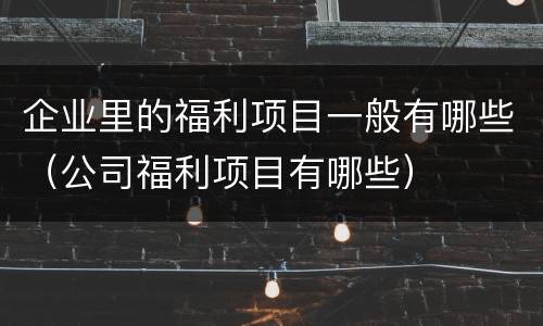 企业里的福利项目一般有哪些（公司福利项目有哪些）