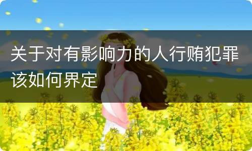 关于对有影响力的人行贿犯罪该如何界定