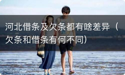 河北借条及欠条都有啥差异（欠条和借条有何不同）