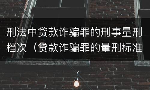 刑法中贷款诈骗罪的刑事量刑档次（贷款诈骗罪的量刑标准）