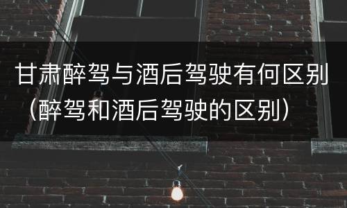 甘肃醉驾与酒后驾驶有何区别（醉驾和酒后驾驶的区别）