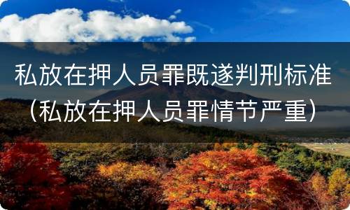 私放在押人员罪既遂判刑标准（私放在押人员罪情节严重）