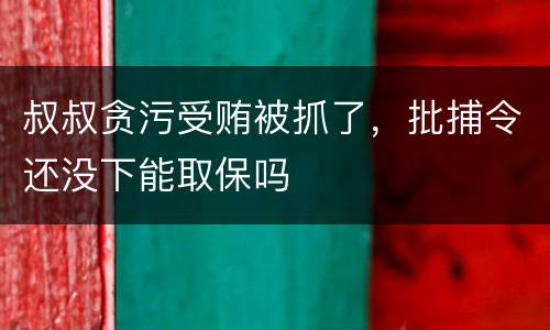 叔叔贪污受贿被抓了，批捕令还没下能取保吗