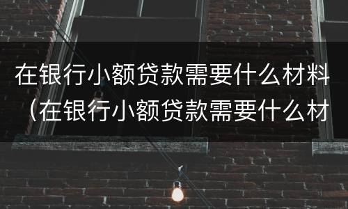 在银行小额贷款需要什么材料（在银行小额贷款需要什么材料呢）