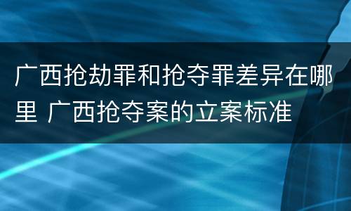 广西抢劫罪和抢夺罪差异在哪里 广西抢夺案的立案标准