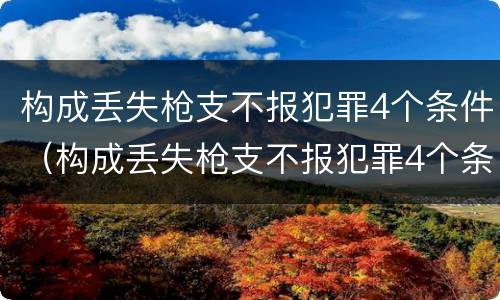 构成丢失枪支不报犯罪4个条件（构成丢失枪支不报犯罪4个条件是什么）