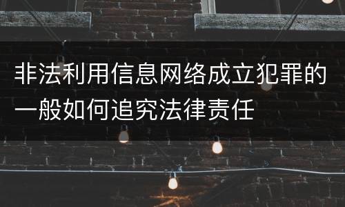 非法利用信息网络成立犯罪的一般如何追究法律责任