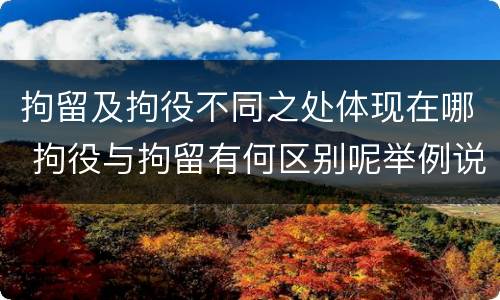 拘留及拘役不同之处体现在哪 拘役与拘留有何区别呢举例说明