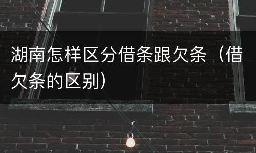 湖南怎样区分借条跟欠条（借欠条的区别）