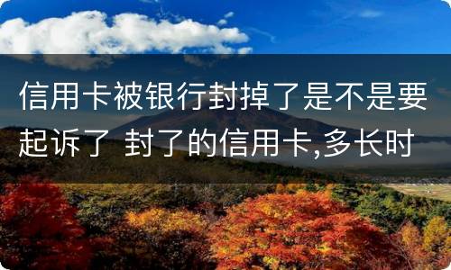 信用卡被银行封掉了是不是要起诉了 封了的信用卡,多长时间可以恢复