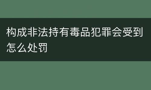 构成非法持有毒品犯罪会受到怎么处罚