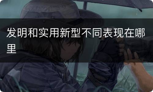 发明和实用新型不同表现在哪里