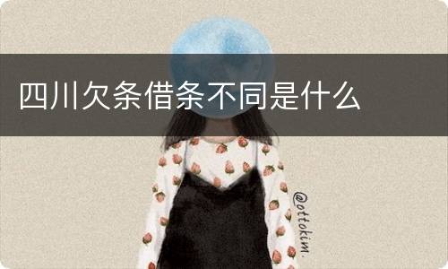 四川欠条借条不同是什么