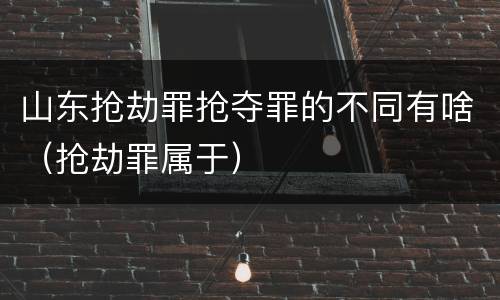 山东抢劫罪抢夺罪的不同有啥（抢劫罪属于）