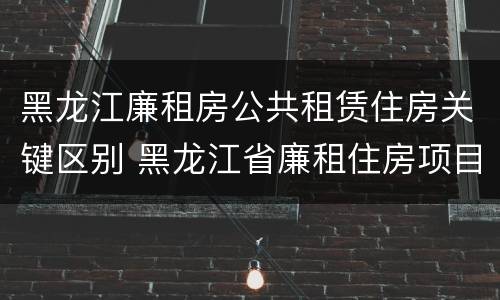 黑龙江廉租房公共租赁住房关键区别 黑龙江省廉租住房项目建设管理办法