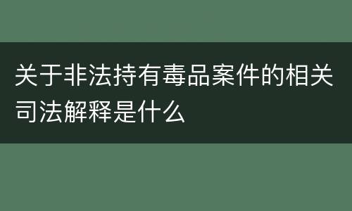 关于非法持有毒品案件的相关司法解释是什么