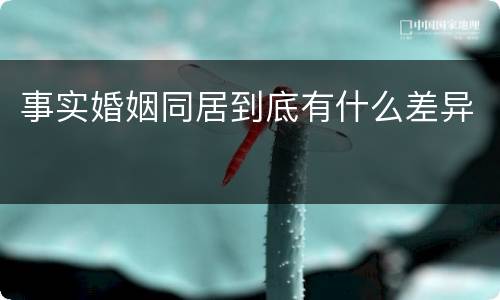 事实婚姻同居到底有什么差异