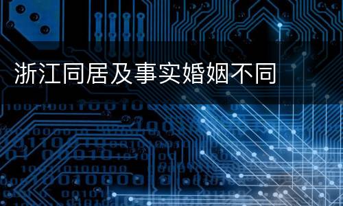 浙江同居及事实婚姻不同